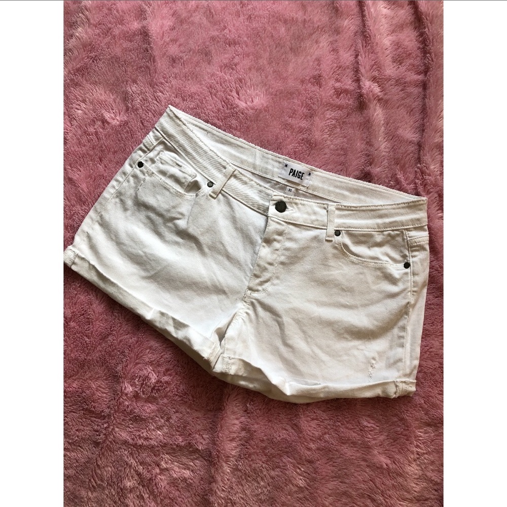 MOVING SALE Paige white denim shorts